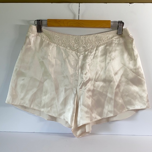 Vintage 100% Silk & Lace Sleep Shorts Size Large